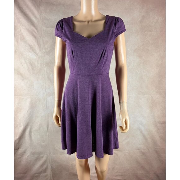 GILLI Cap Sleeve Purple Knit Mini Dress SMALL - Picture 6 of 6